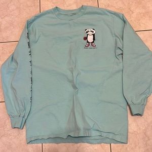 Riot Society Mint Panda Long Sleeve Shirt (Medium)